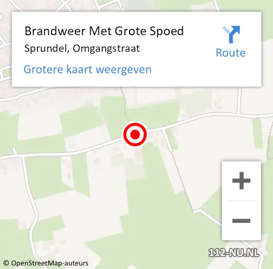 Locatie op kaart van de 112 melding: Brandweer Met Grote Spoed Naar Sprundel, Omgangstraat op 23 februari 2019 12:11