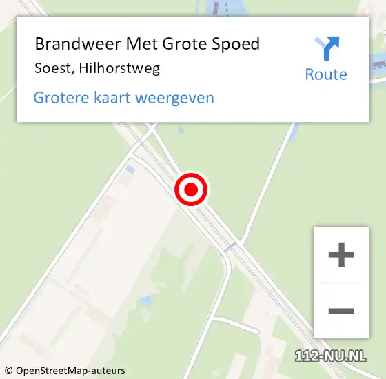 Locatie op kaart van de 112 melding: Brandweer Met Grote Spoed Naar Soest, Hilhorstweg op 23 februari 2019 13:20