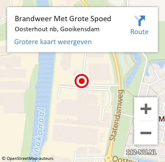 Locatie op kaart van de 112 melding: Brandweer Met Grote Spoed Naar Oosterhout nb, Gooikensdam op 23 februari 2019 13:34