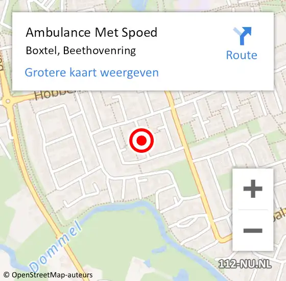 Locatie op kaart van de 112 melding: Ambulance Met Spoed Naar Boxtel, Beethovenring op 23 februari 2019 14:32