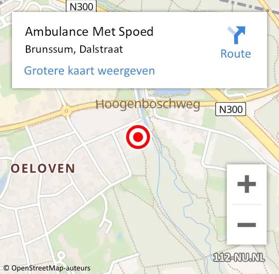 Locatie op kaart van de 112 melding: Ambulance Met Spoed Naar Brunssum, Dalstraat op 24 maart 2014 14:01