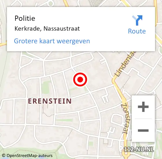 Locatie op kaart van de 112 melding: Politie Kerkrade, Nassaustraat op 23 februari 2019 15:30