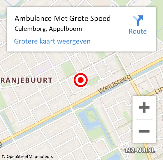 Locatie op kaart van de 112 melding: Ambulance Met Grote Spoed Naar Culemborg, Appelboom op 23 februari 2019 15:38