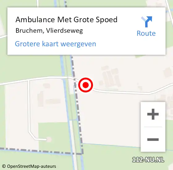 Locatie op kaart van de 112 melding: Ambulance Met Grote Spoed Naar Bruchem, Vlierdseweg op 23 februari 2019 16:26