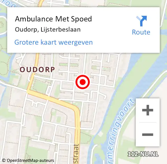 Locatie op kaart van de 112 melding: Ambulance Met Spoed Naar Oudorp, Lijsterbeslaan op 23 februari 2019 17:47