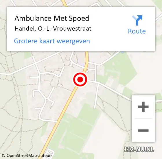 Locatie op kaart van de 112 melding: Ambulance Met Spoed Naar Handel, O.-L.-Vrouwestraat op 23 februari 2019 18:56