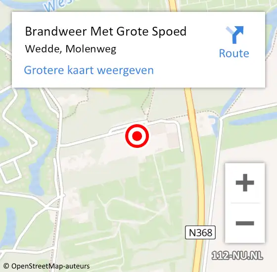 Locatie op kaart van de 112 melding: Brandweer Met Grote Spoed Naar Wedde, Molenweg op 24 maart 2014 14:25