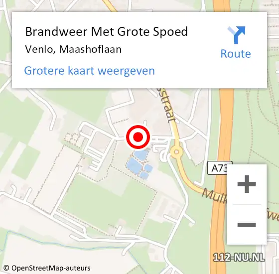 Locatie op kaart van de 112 melding: Brandweer Met Grote Spoed Naar Venlo, Maashoflaan op 23 februari 2019 22:17