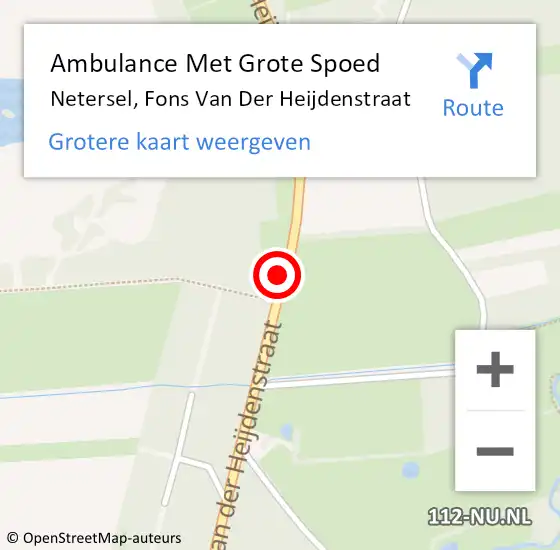 Locatie op kaart van de 112 melding: Ambulance Met Grote Spoed Naar Netersel, Fons van der Heijdenstr op 23 februari 2019 23:10