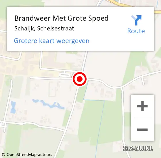 Locatie op kaart van de 112 melding: Brandweer Met Grote Spoed Naar Schaijk, Scheisestraat op 24 februari 2019 00:16