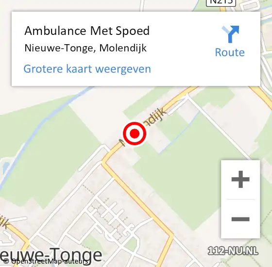 Locatie op kaart van de 112 melding: Ambulance Met Spoed Naar Nieuwe-Tonge, Molendijk op 24 maart 2014 14:44