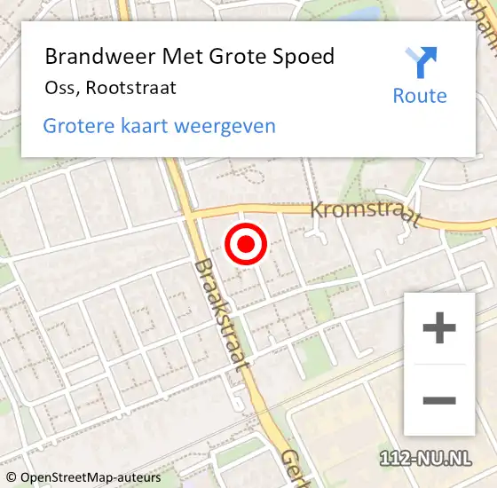 Locatie op kaart van de 112 melding: Brandweer Met Grote Spoed Naar Oss, Rootstraat op 24 februari 2019 02:26