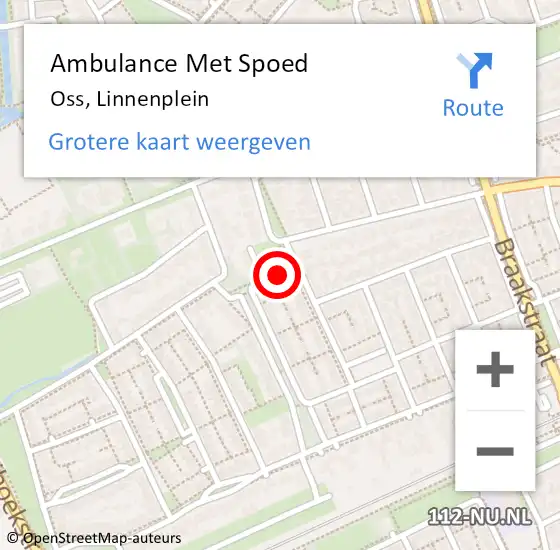 Locatie op kaart van de 112 melding: Ambulance Met Spoed Naar Oss, Linnenplein op 24 februari 2019 06:19