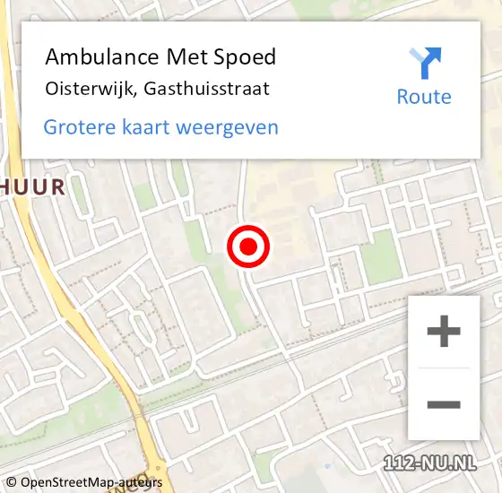 Locatie op kaart van de 112 melding: Ambulance Met Spoed Naar Oisterwijk, Gasthuisstraat op 24 februari 2019 06:20