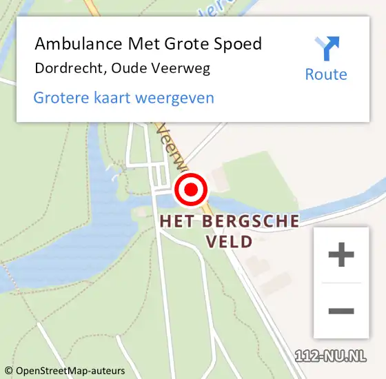 Locatie op kaart van de 112 melding: Ambulance Met Grote Spoed Naar Dordrecht, Oude Veerweg op 24 februari 2019 13:28