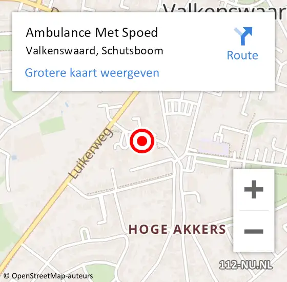 Locatie op kaart van de 112 melding: Ambulance Met Spoed Naar Valkenswaard, Schutsboom op 24 februari 2019 14:40