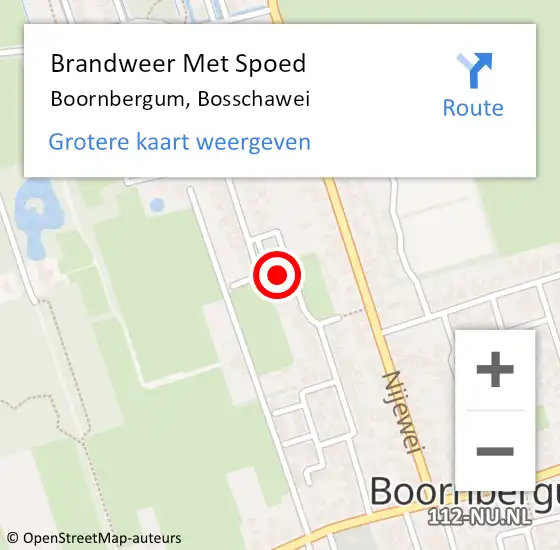 Locatie op kaart van de 112 melding: Brandweer Met Spoed Naar Boornbergum, Bosschawei op 24 februari 2019 14:50