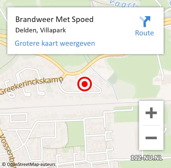 Locatie op kaart van de 112 melding: Brandweer Met Spoed Naar Delden, Villapark op 24 februari 2019 15:00