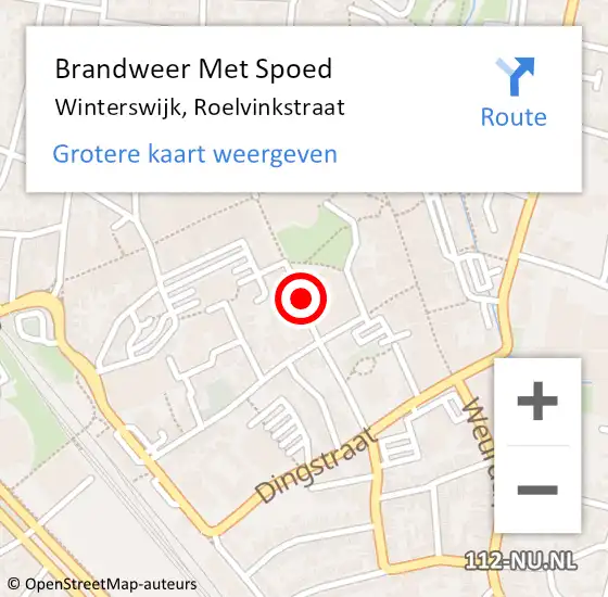 Locatie op kaart van de 112 melding: Brandweer Met Spoed Naar Winterswijk, Roelvinkstraat op 24 februari 2019 15:23