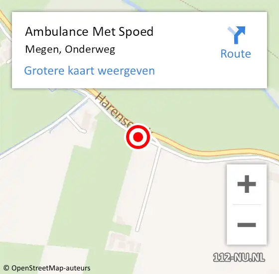 Locatie op kaart van de 112 melding: Ambulance Met Spoed Naar Megen, Onderweg op 24 februari 2019 15:39