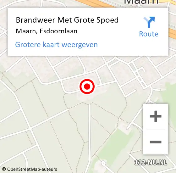 Locatie op kaart van de 112 melding: Brandweer Met Grote Spoed Naar Maarn, Esdoornlaan op 24 februari 2019 15:40