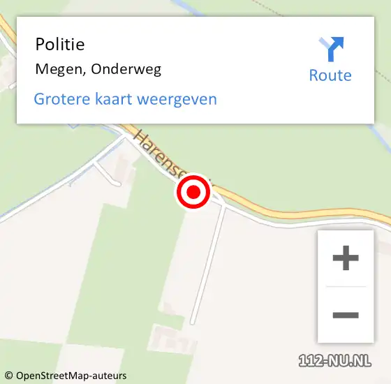 Locatie op kaart van de 112 melding: Politie Megen, Onderweg op 24 februari 2019 15:42
