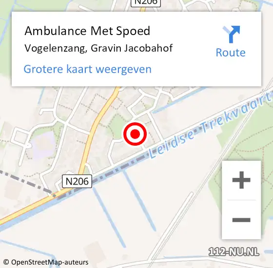 Locatie op kaart van de 112 melding: Ambulance Met Spoed Naar Vogelenzang, Gravin Jacobahof op 24 februari 2019 16:25