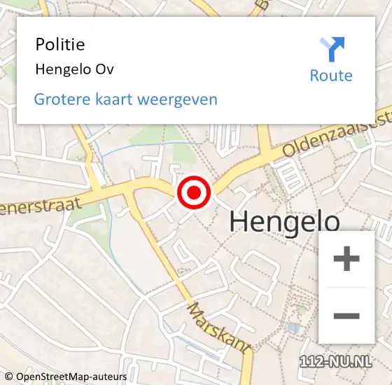 Locatie op kaart van de 112 melding: Politie Hengelo Ov op 24 februari 2019 16:56