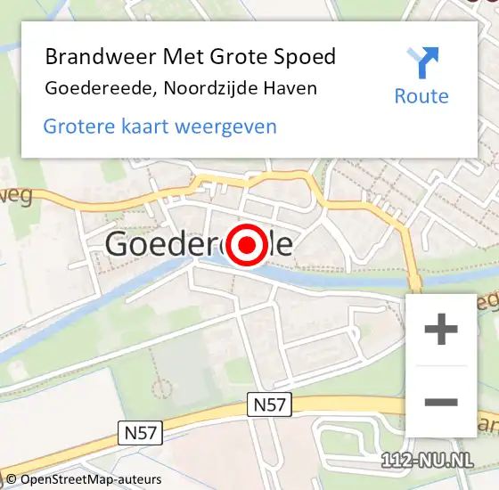 Locatie op kaart van de 112 melding: Brandweer Met Grote Spoed Naar Goedereede, Noordzijde Haven op 24 februari 2019 17:03