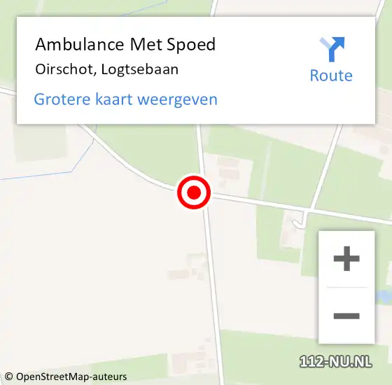 Locatie op kaart van de 112 melding: Ambulance Met Spoed Naar Oirschot, Logtsebaan op 24 februari 2019 17:09