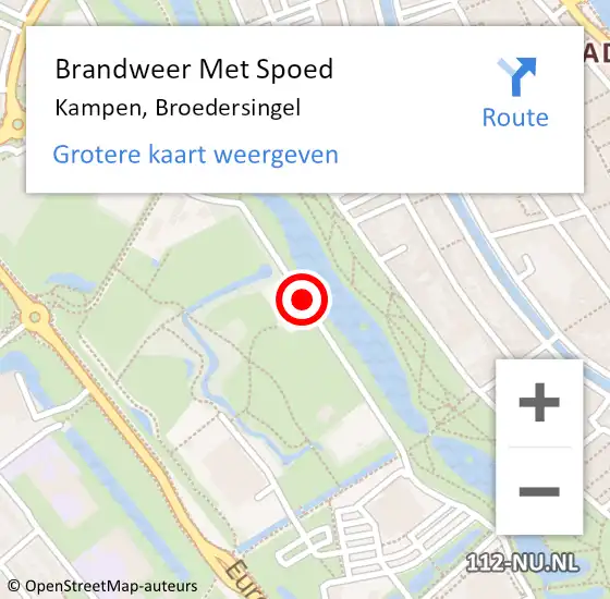 Locatie op kaart van de 112 melding: Brandweer Met Spoed Naar Kampen, Broedersingel op 24 februari 2019 18:27