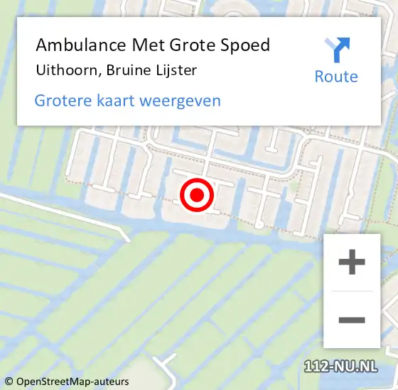 Locatie op kaart van de 112 melding: Ambulance Met Grote Spoed Naar Uithoorn, Bruine Lijster op 24 februari 2019 18:55