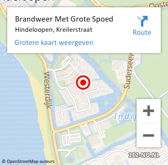 Locatie op kaart van de 112 melding: Brandweer Met Grote Spoed Naar Hindeloopen, Kreilerstraat op 24 februari 2019 19:11