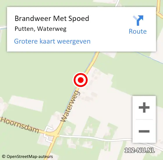 Locatie op kaart van de 112 melding: Brandweer Met Spoed Naar Putten, Waterweg op 24 februari 2019 21:27