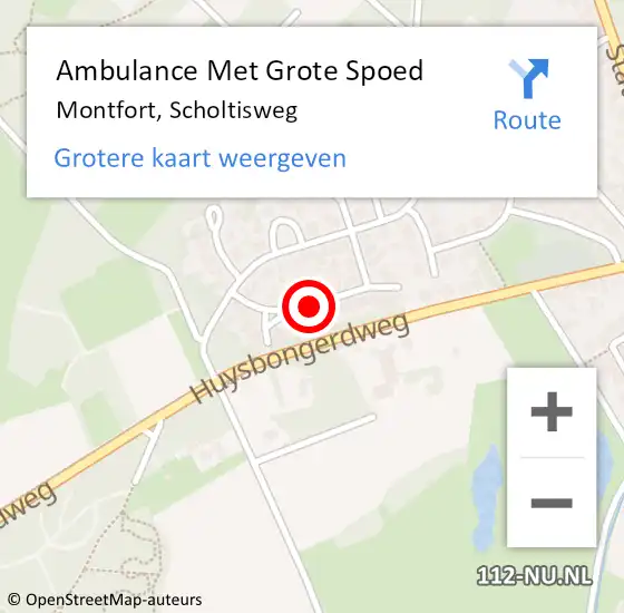 Locatie op kaart van de 112 melding: Ambulance Met Grote Spoed Naar Montfort, Scholtisweg op 24 februari 2019 22:28