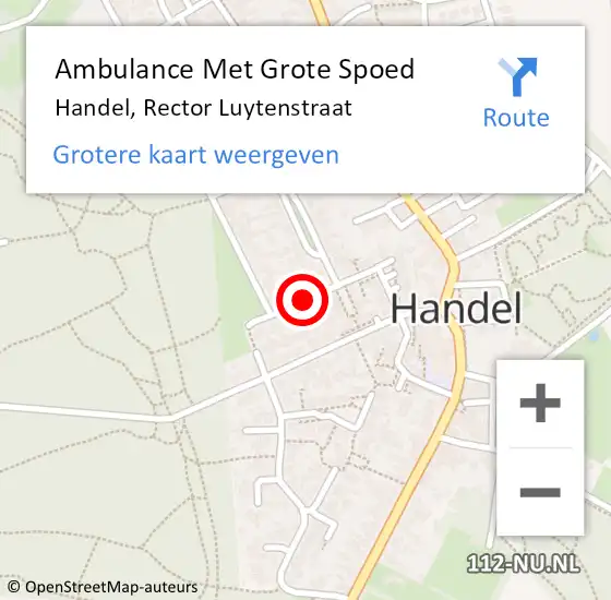 Locatie op kaart van de 112 melding: Ambulance Met Grote Spoed Naar Handel, Rector Luytenstraat op 25 februari 2019 07:53