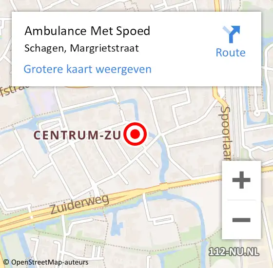Locatie op kaart van de 112 melding: Ambulance Met Spoed Naar Schagen, Margrietstraat op 25 februari 2019 08:01