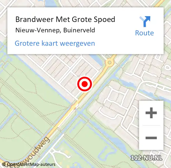 Locatie op kaart van de 112 melding: Brandweer Met Grote Spoed Naar Nieuw-Vennep, Buinerveld op 25 februari 2019 08:50