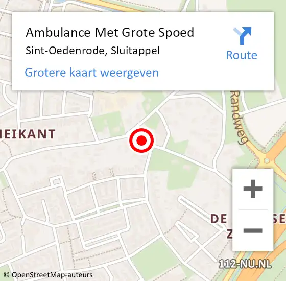 Locatie op kaart van de 112 melding: Ambulance Met Grote Spoed Naar Sint-Oedenrode, Sluitappel op 25 februari 2019 10:15