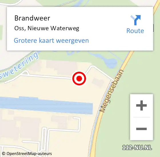 Locatie op kaart van de 112 melding: Brandweer Oss, Nieuwe Waterweg op 25 februari 2019 10:36