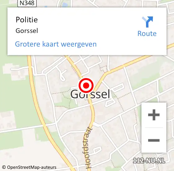 Locatie op kaart van de 112 melding: Politie Gorssel op 25 februari 2019 11:25