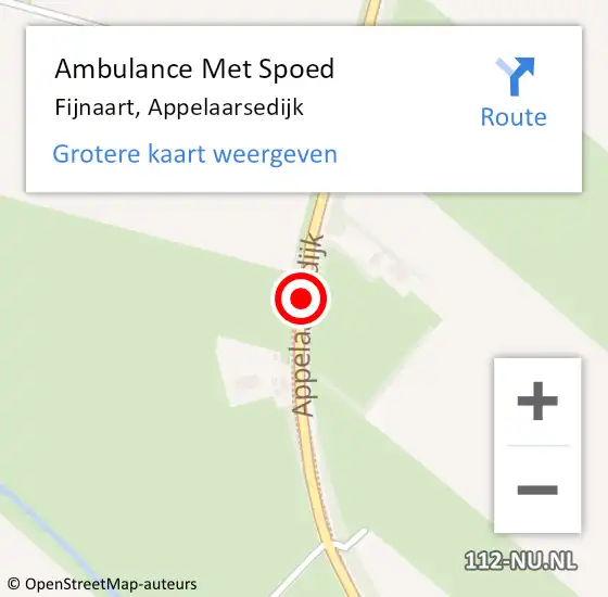 Locatie op kaart van de 112 melding: Ambulance Met Spoed Naar Fijnaart, Appelaarsedijk op 25 februari 2019 13:31