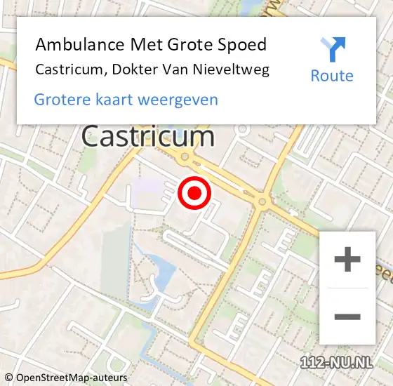 Locatie op kaart van de 112 melding: Ambulance Met Grote Spoed Naar Castricum, Dokter Van Nieveltweg op 25 februari 2019 13:36