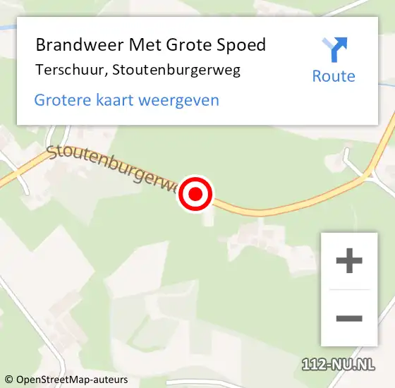 Locatie op kaart van de 112 melding: Brandweer Met Grote Spoed Naar Terschuur, Stoutenburgerweg op 25 februari 2019 13:46