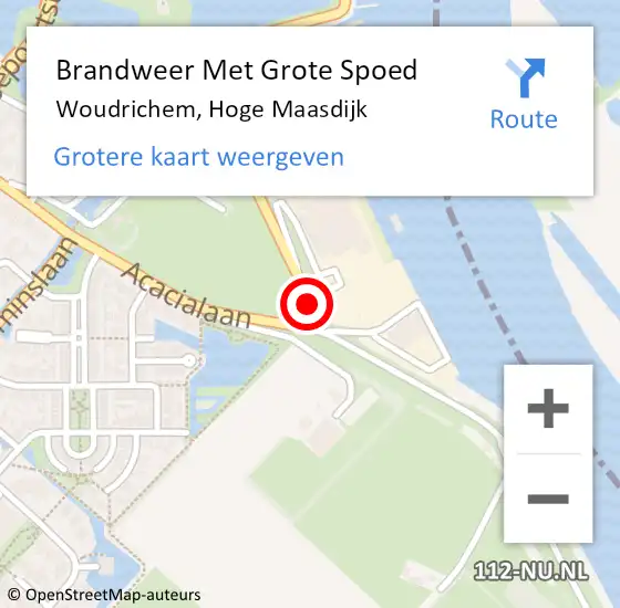 Locatie op kaart van de 112 melding: Brandweer Met Grote Spoed Naar Woudrichem, Hoge Maasdijk op 25 februari 2019 14:10