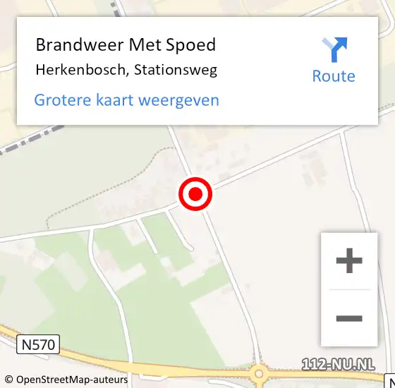 Locatie op kaart van de 112 melding: Brandweer Met Spoed Naar Herkenbosch, Stationsweg op 25 februari 2019 15:21