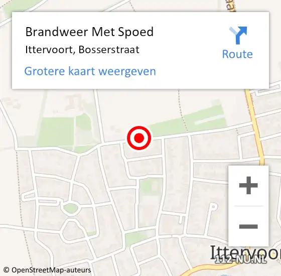 Locatie op kaart van de 112 melding: Brandweer Met Spoed Naar Ittervoort, Bosserstraat op 25 februari 2019 15:34