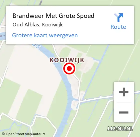 Locatie op kaart van de 112 melding: Brandweer Met Grote Spoed Naar Oud-Alblas, Kooiwijk op 25 februari 2019 16:25