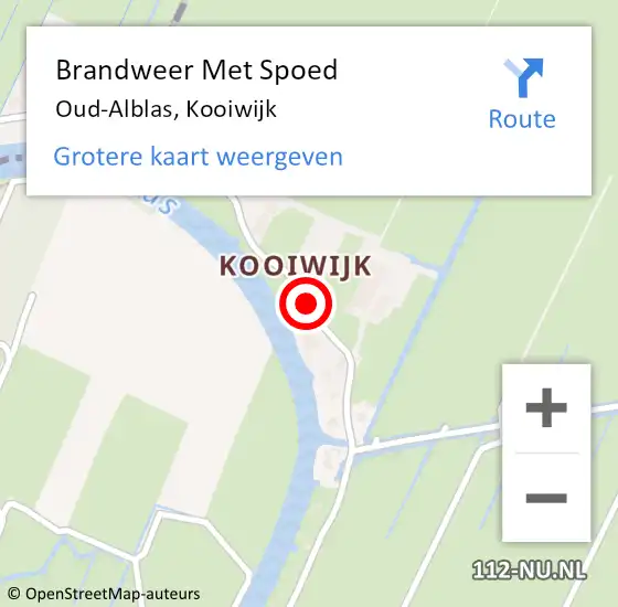 Locatie op kaart van de 112 melding: Brandweer Met Spoed Naar Oud-Alblas, Kooiwijk op 25 februari 2019 17:48