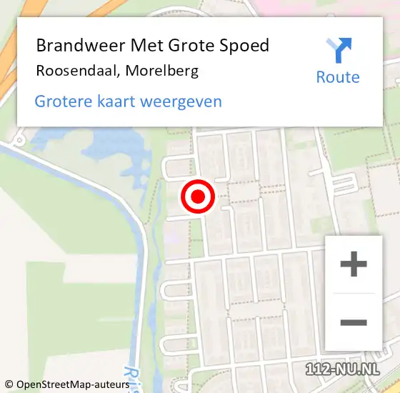 Locatie op kaart van de 112 melding: Brandweer Met Grote Spoed Naar Roosendaal, Morelberg op 25 februari 2019 18:07